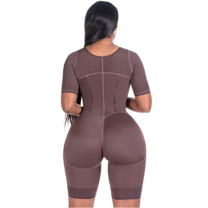 Curvy Divas 0938BF | Colombian Compression Garment for Women | Post Surgery Use | With Sleeves and Built-in Bra