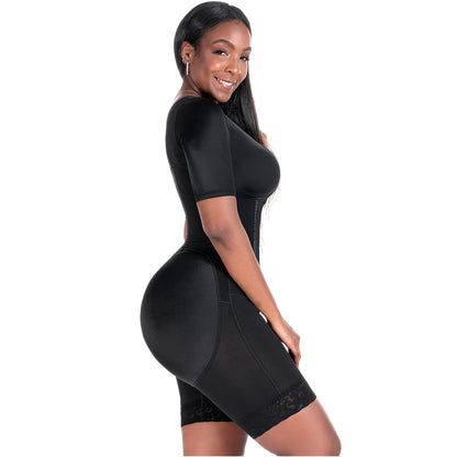 Curvy Divas 0938BF | Colombian Compression Garment for Women | Post Surgery Use | With Sleeves and Built-in Bra