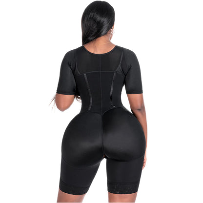 Curvy Divas 0938BF | Colombian Compression Garment for Women | Post Surgery Use | With Sleeves and Built-in Bra